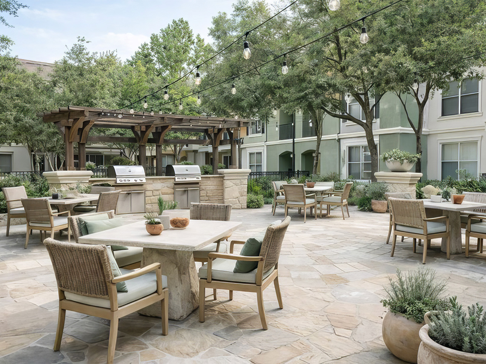 Updated courtyard at Allura Las Colinas
